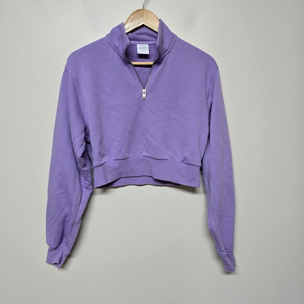 Tna Aritzia Airy Fleece Perfect 1/4‎ Zip Sweatshirt Heather Gray Size Small